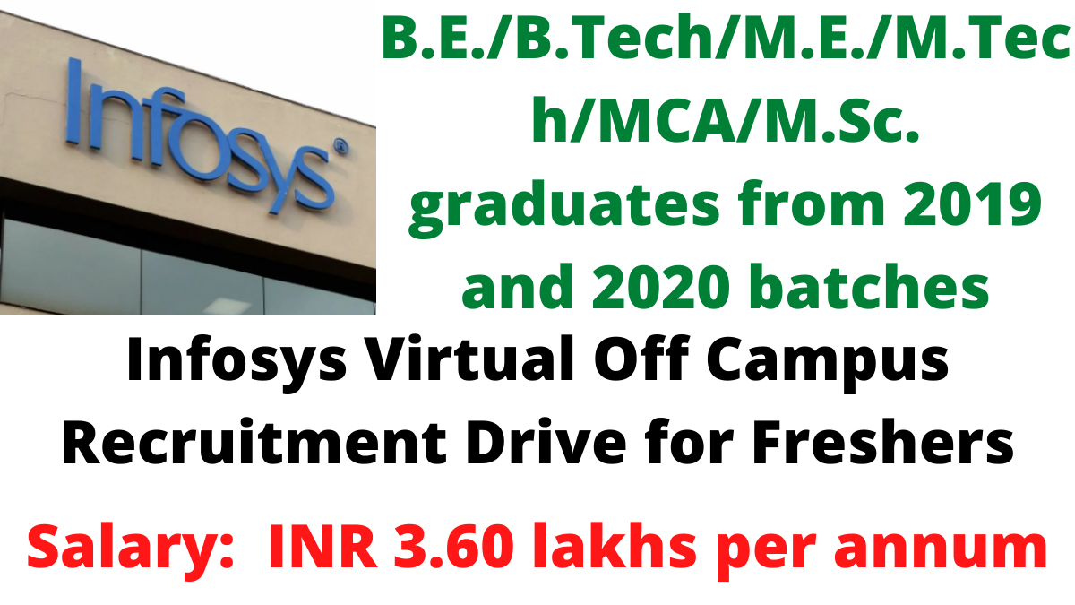 Batch Infosys Virtual Off Campus Recruitment Drive For