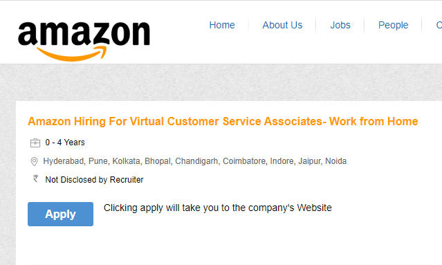 Amazon Work From Home Jobs For Associate Pan India 2 6 Lpa Seekajob