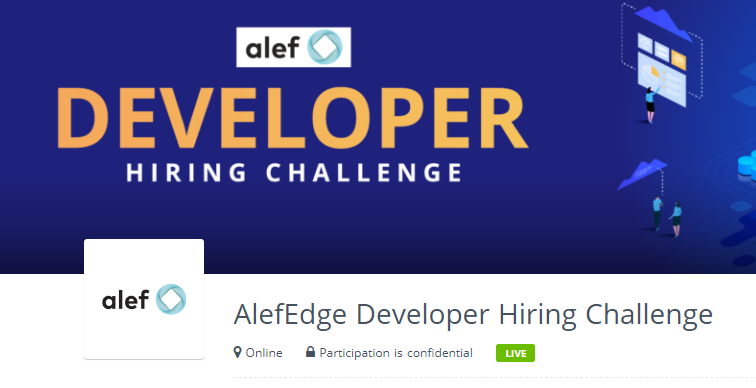 AlefEdge Developer Hiring Challenge 2021 for Fresher-Experienced