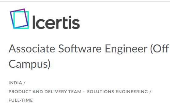 Icertis Off Campus Recruitment Drive 2021