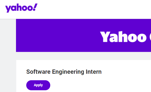 Yahoo Freshers Job Opening for Software Engineering Intern