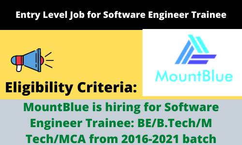 MountBlue is hiring for Software Engineer Trainee