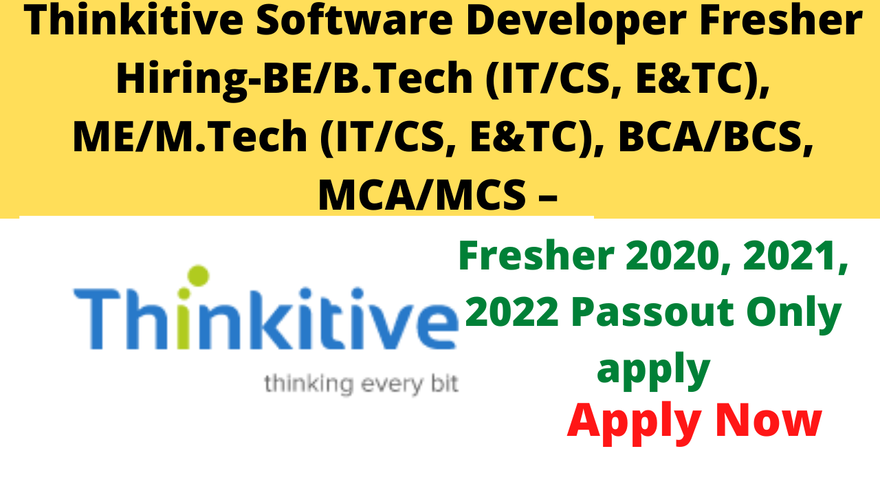 Thinkitive Software Developer Fresher Hiring