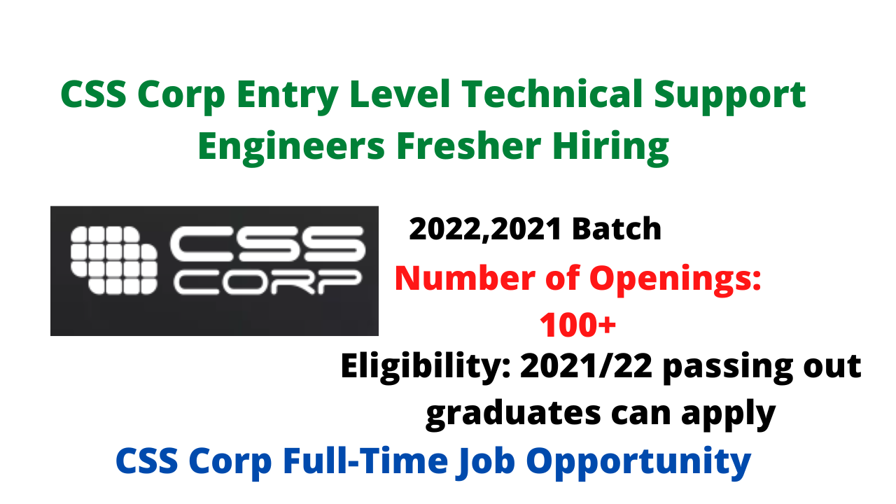 CSS Corp Entry Level Fresher Hiring