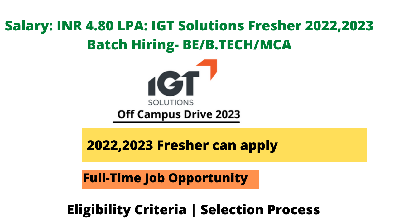 IGT Solutions Off Campus Recruitment Drive