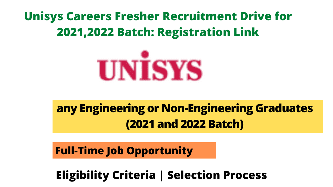 Unisys Careers Fresher Recruitment Drive