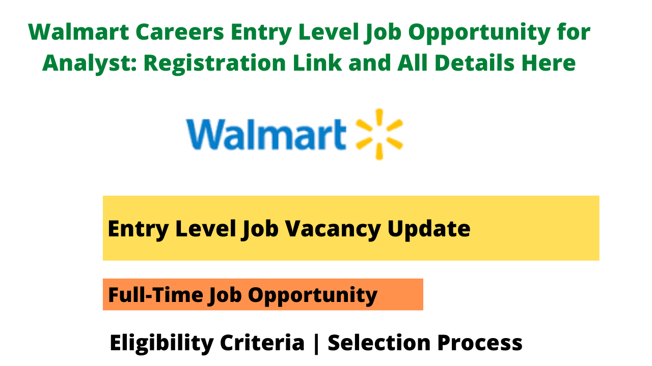 Walmart Careers Job Opportunity for Analyst