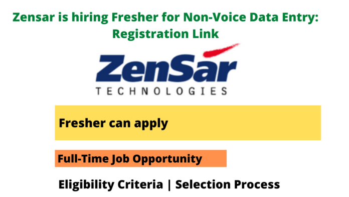 Zensar is hiring Fresher for Non-Voice Data Entry