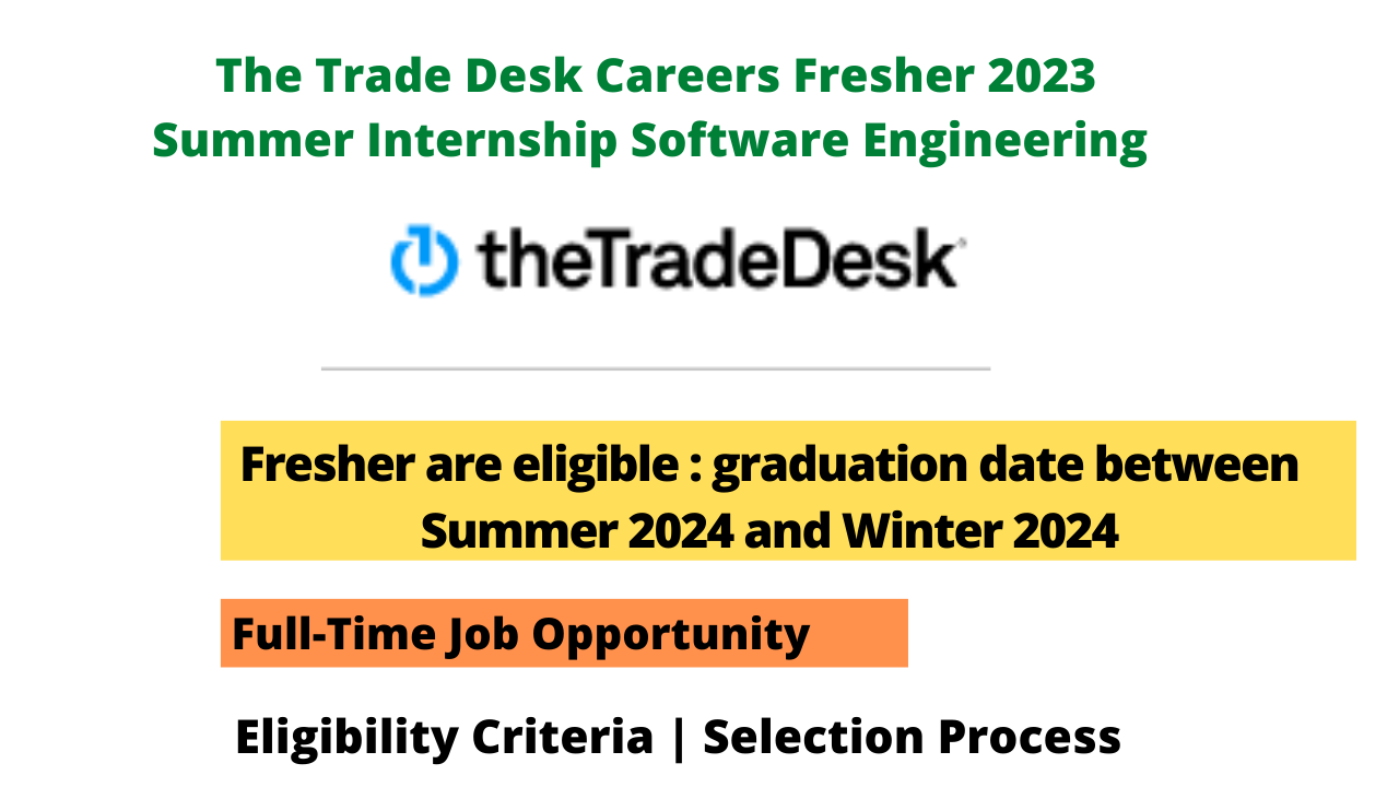 The Trade Desk Careers Fresher 2023 Summer Internship Software