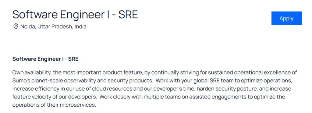 Sumo Logic Hiring Fresher For Software Engineer: Apply Link - Seekajob